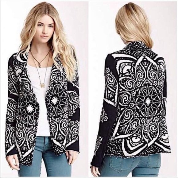 FREE PEOPLE Smitten Kitten Knit Jacket Cardigan L - Picture 11 of 15